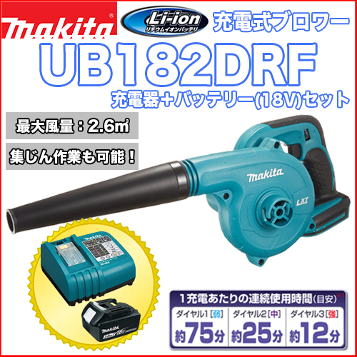 マキタ充電式ブロワー UB182DRF